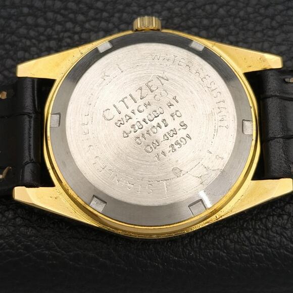 Vintage 1980 Citizen Automatic Mens Gold Watch W/daydate & Blue accents - Picture 8 of 10